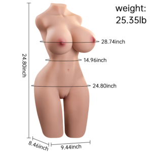 Sheila 25.35LB TPE Sex Torso with Skeleton - Big Breast Female Torso Doll